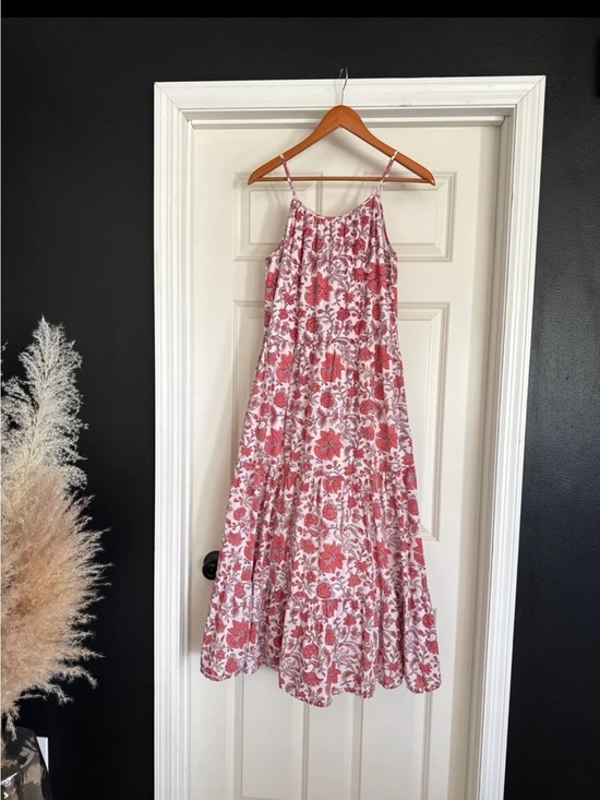 Madison Mathews Dresses & Skirts - Madison Mathews 100% Cotton Pink Floral Maxi Dress size XS/Small